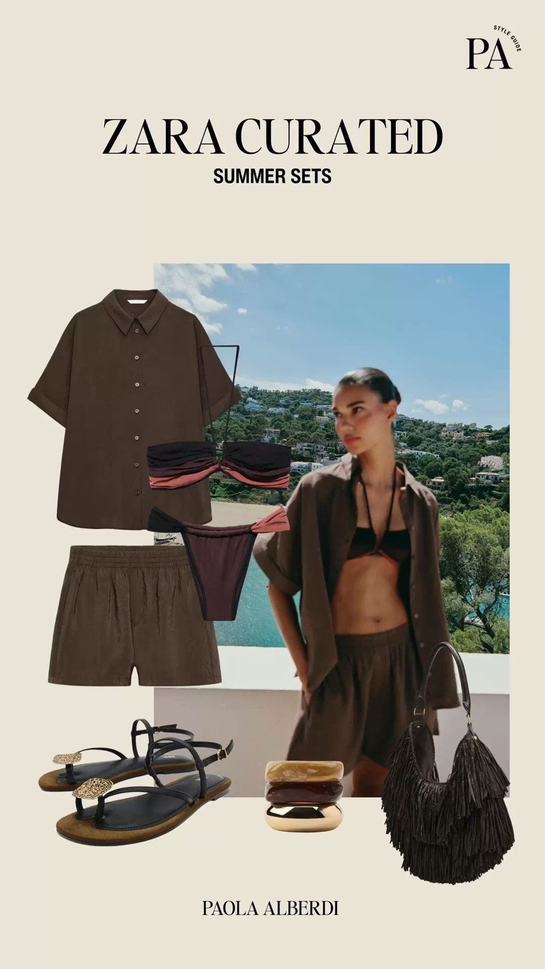 Chocolate tones, swim layered under an easy matching set, and accessories that make the whole look feel elevated for summer.🤎

#LTKgrwm #LTKootd #LTKTravel