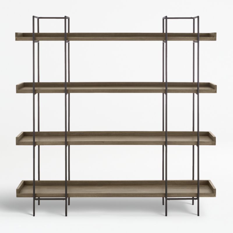 Beckett Grey Wash 4-High Shelf + Reviews | Crate and Barrel | Crate & Barrel