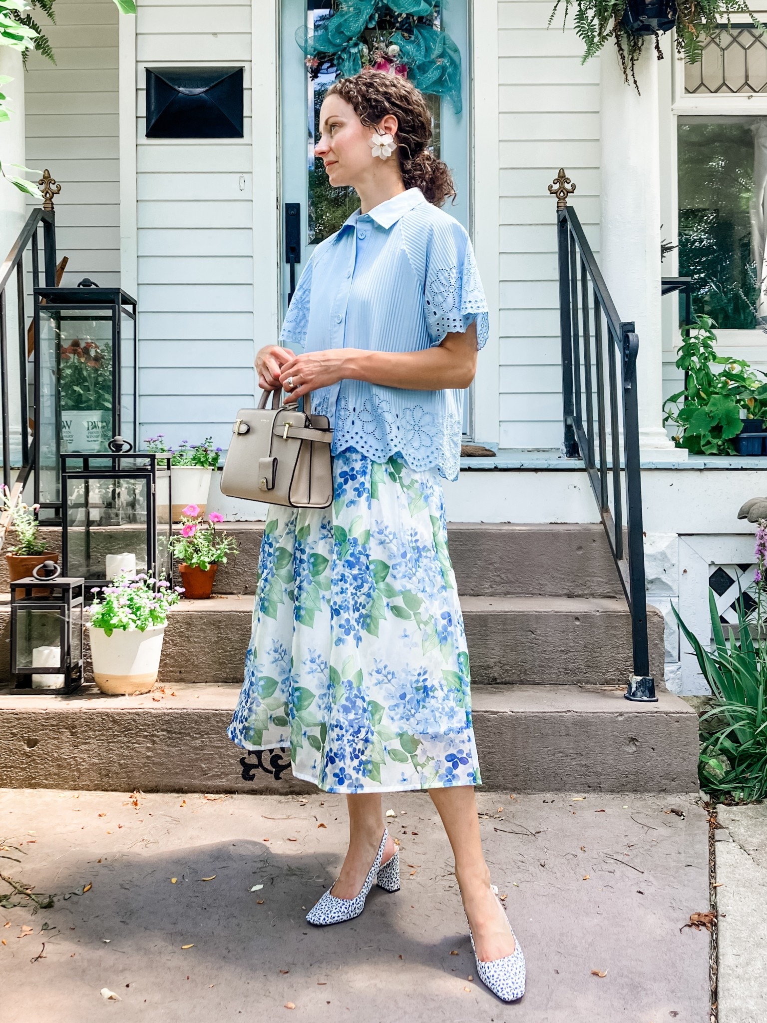 Beautiful modest outfit!
Petite outfit. Blue and white outfit. Classic outfit  

#LTKOver40 #LTKStyleTip #LTKPetite