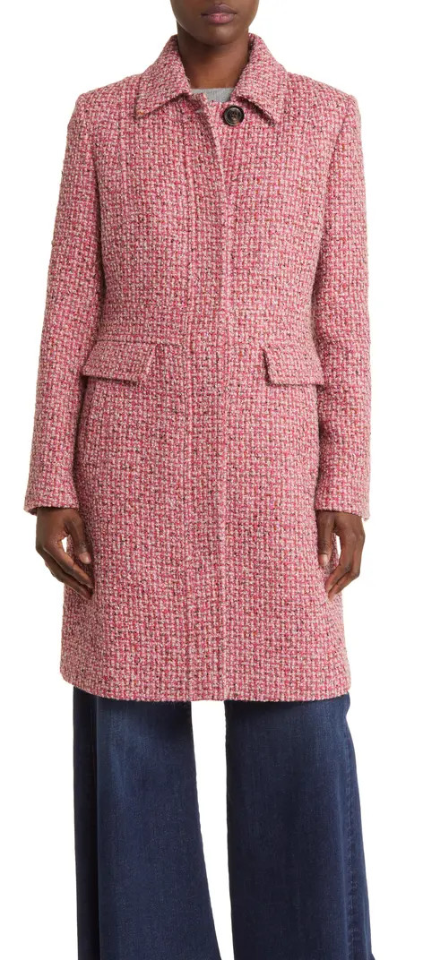 Sam Edelman Longline Tweed Coat | Nordstrom | Nordstrom