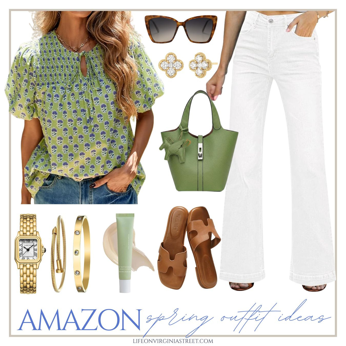 Designer vibes on an Amazon budget! This spring outfit idea look chic with block prints, designer inspired accesories, and spring colors, all without breaking the bank! #ltksalealert #ltkseasonal #ltkover40 #ltkmidsize #ltktall #ltkworkwear 

 