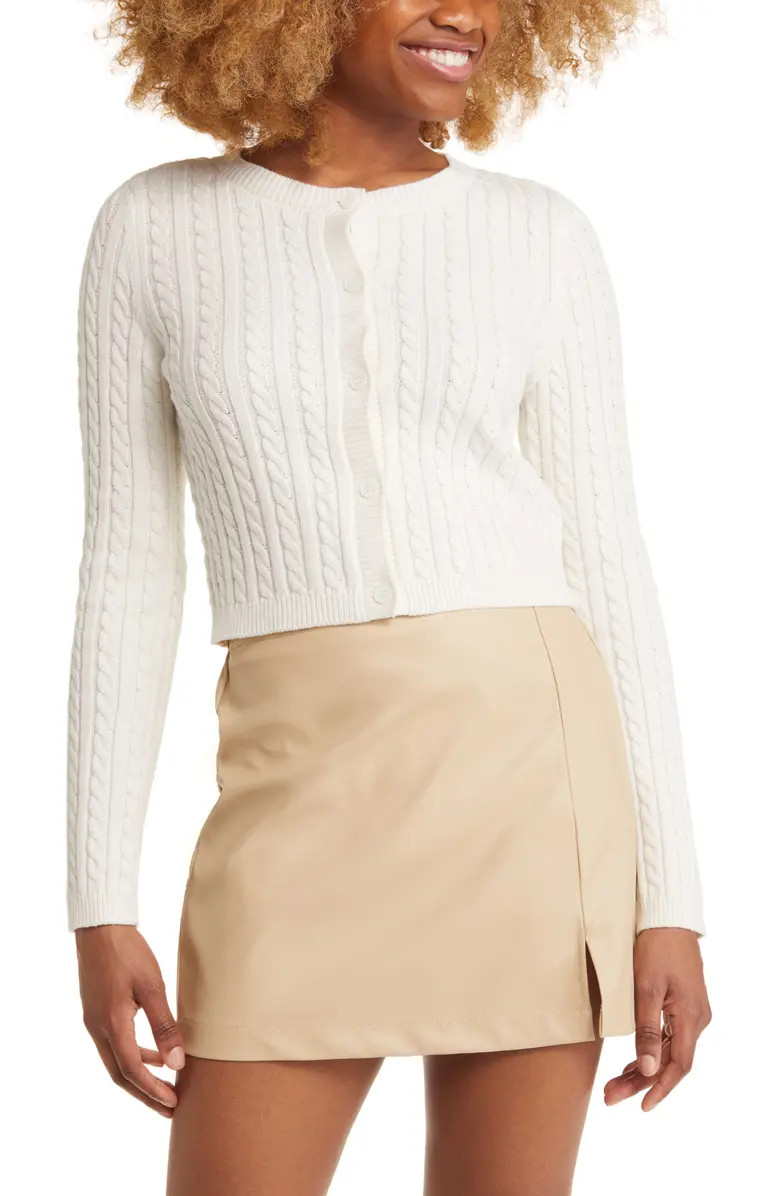 Cable Crewneck Cardigan | Nordstrom