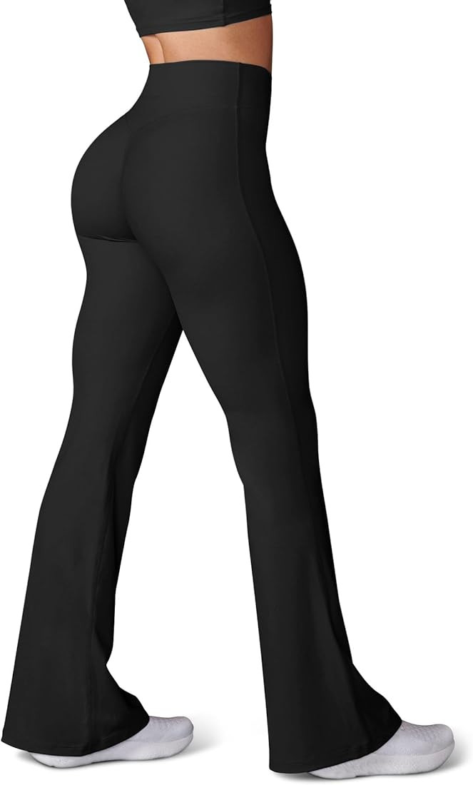 HEGALY Women's Flare Yoga Pants - Crossover Flare Leggings High Waisted Tummy Control Workout Cas... | Amazon (US)