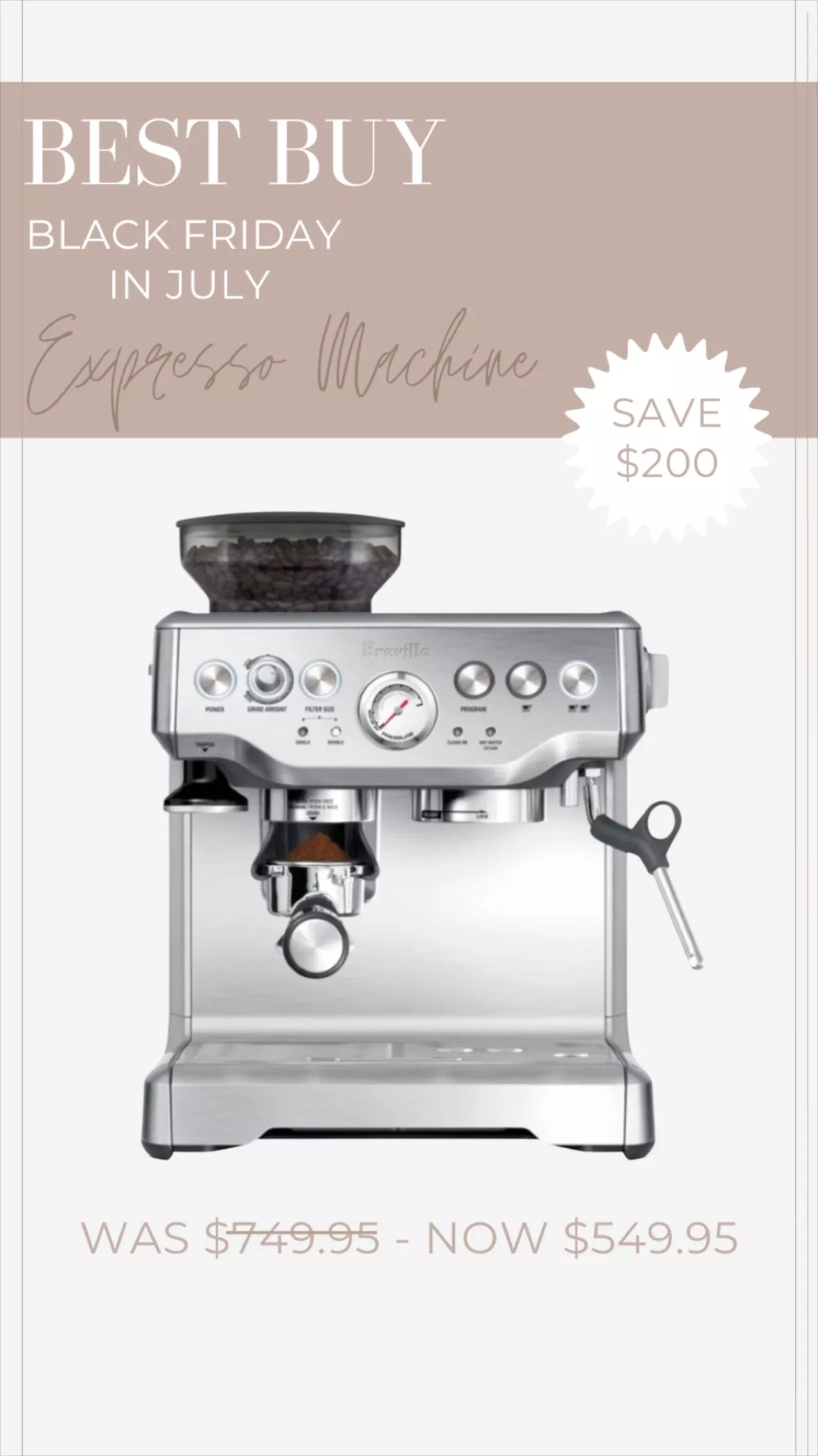 Save $200 on the Breville Barista Express Espresso Machine at