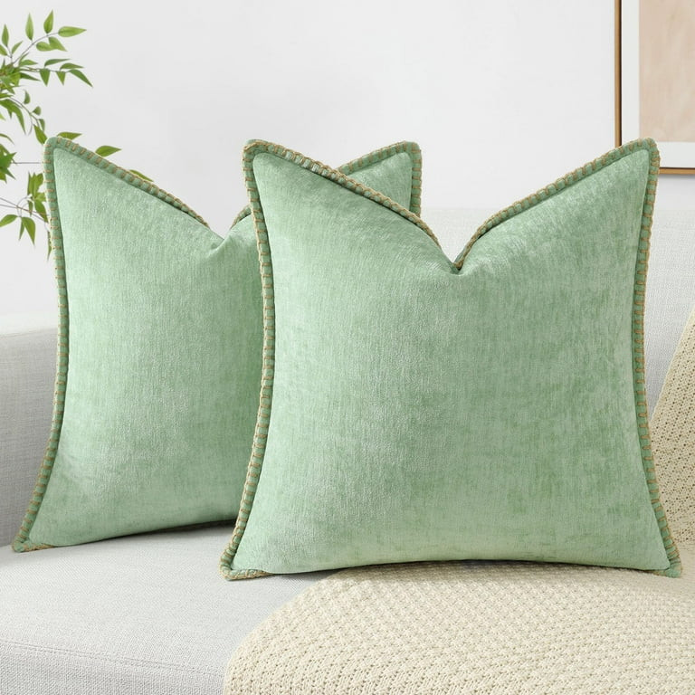 decorUhome Chenille Throw Pillow Covers 18x18 Set of 2, Soft Farmhouse Decorative Pillow Covers, ... | Walmart (US)