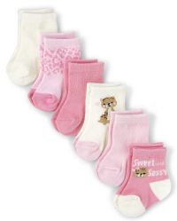 Baby Girls Leopard Midi Socks 6-Pack | The Children's Place  - BUNNYS TAIL | The Children's Place