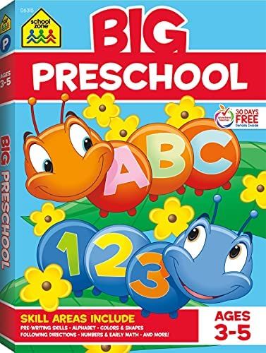 School Zone - Big Preschool Workbook - 320 Pages, Ages 3 to 5, Colors, Shapes, Numbers, Early Mat... | Amazon (US)