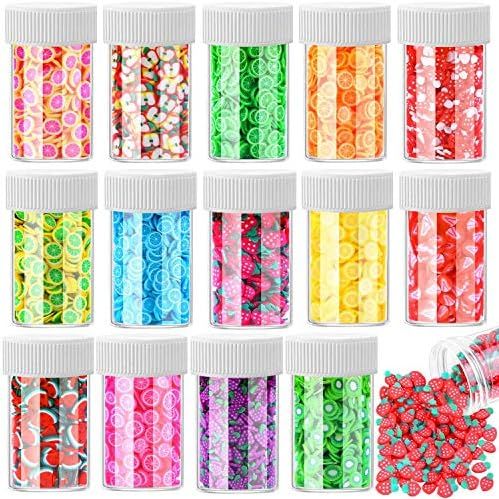 12000 Pcs Fruit Nail Art Slices, Acejoz 15 Styles Assorted Fimo Slices for DIY Slime 3D Polymer S... | Amazon (US)