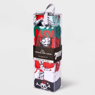 Women's Nightmare Before Christmas 7 Days of Cozy Crew Socks - Assorted Color 4-10 | Target