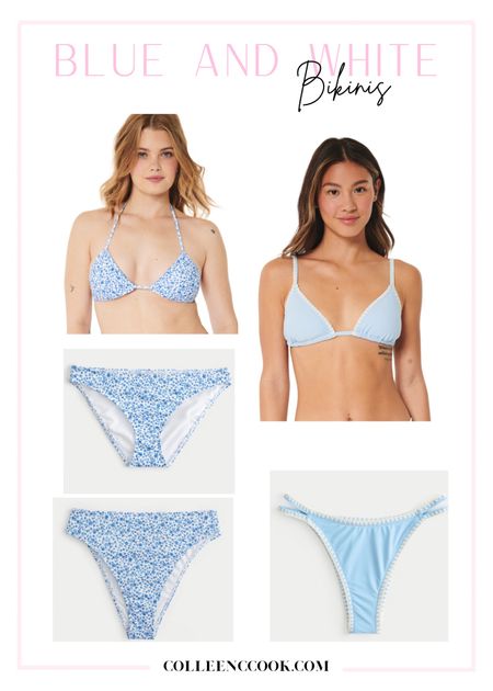 Blue and white bikinis / bottoms run big, I ordered the xxs bottoms and xs in the blue embroidered top and small in the floral top 