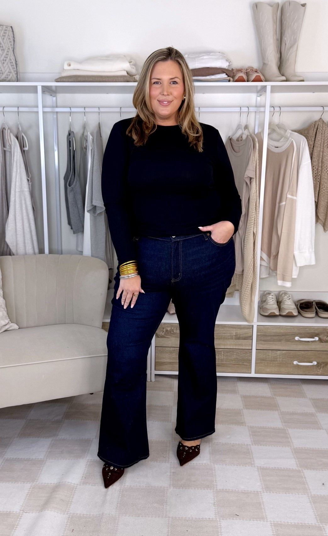 Wearing an XL in the black top! Wearing the high rise bootcut in 35 curve love, these are the dark wash! Love the belly support of the bootcut jeans! 

Make sure to shop through the LTK app to get an exclusive discount from now until 9/29!

Ltk fall sale, abercrombie haul, fall fashion, trendy outfit ideas, plus size fashion, midsize fashion, Abercrombie denim 

#LTKFallSale #LTKPlusSize #LTKMidsize