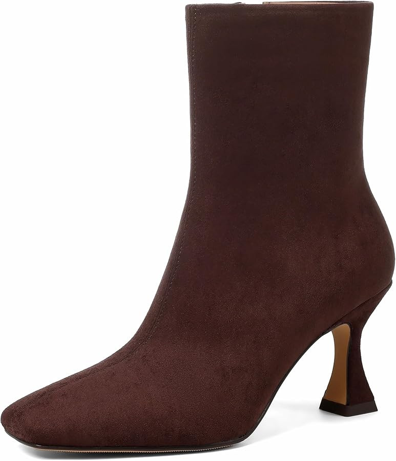 VOMIRA Ankle Boots for Women Square Toe Kitten Heel Boots | Amazon (US)
