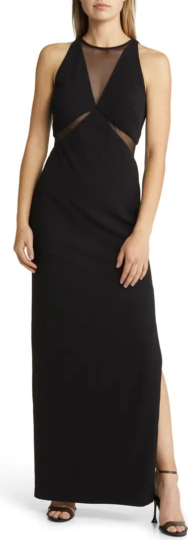 Mesh Cutout Detail Sheath Gown | Nordstrom