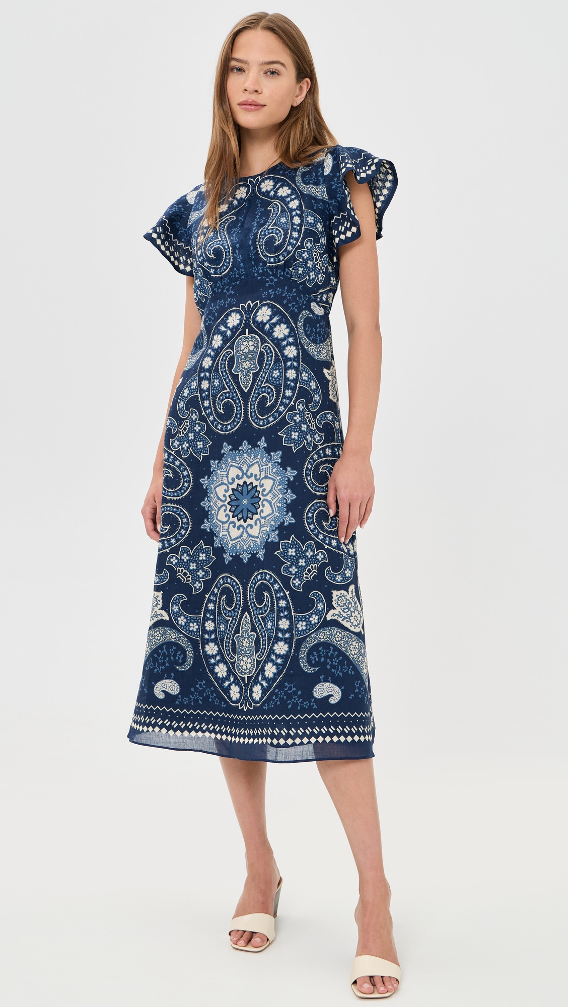 Sea Emelina Print Midi Dress Navy 12 | Shopbop