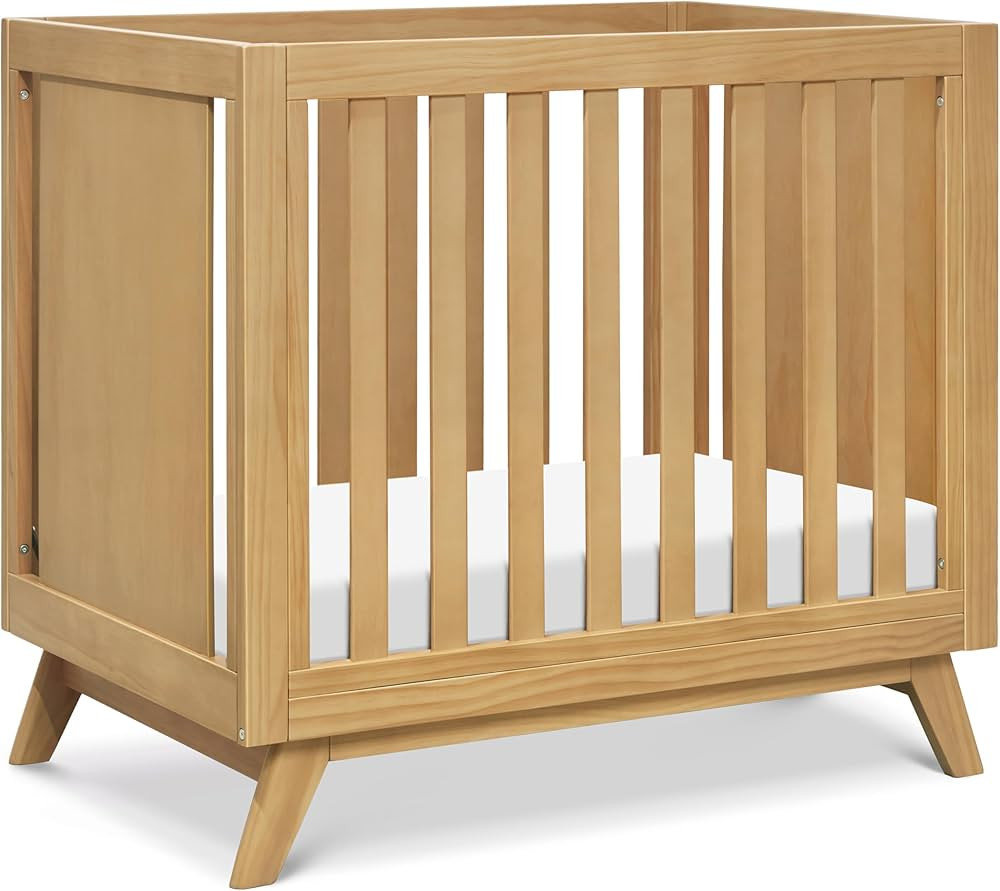 DaVinci Otto 3-in-1 Convertible Mini Crib with 4" Mattress in Honey, GREENGUARD Gold Certified | Amazon (US)