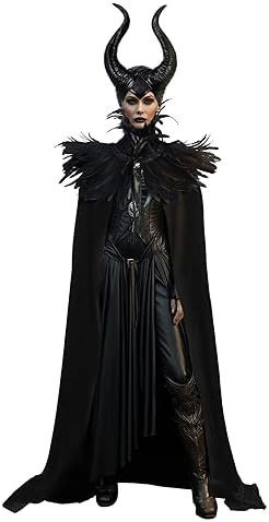 HOMELEX Evil Queen Horns with Feather Cape Shawl Set Black Halloween Costume for Women | Amazon (US)