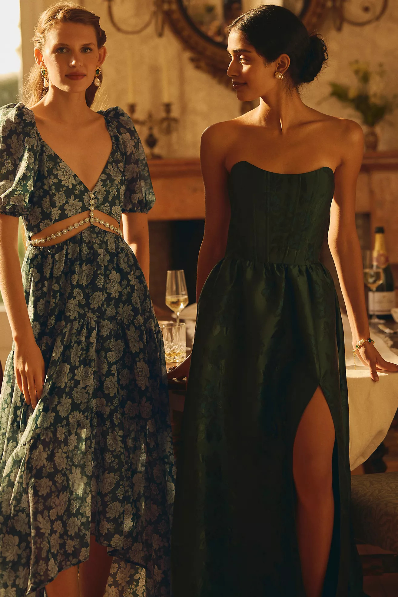 V. Chapman Charlotte Strapless Corset Side-Slit Dress | Anthropologie (US)