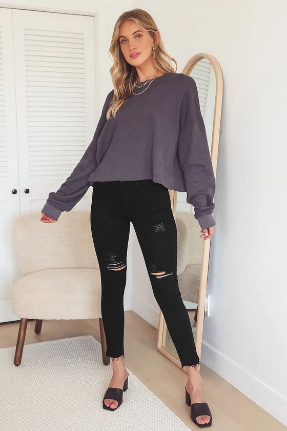 Favorite Look Black High Rise Distressed Skinny Jeans | Lulus (US)