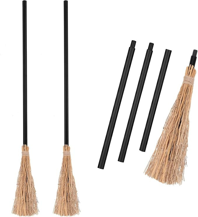 Witch Broom Costume Accessories Wizard Broomstick Cosplay Broom Props Realistic Wizard Flying Bro... | Amazon (US)