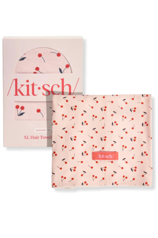 Kitsch XL Cherry Print Hair Towel Wrap | The Willow Tree