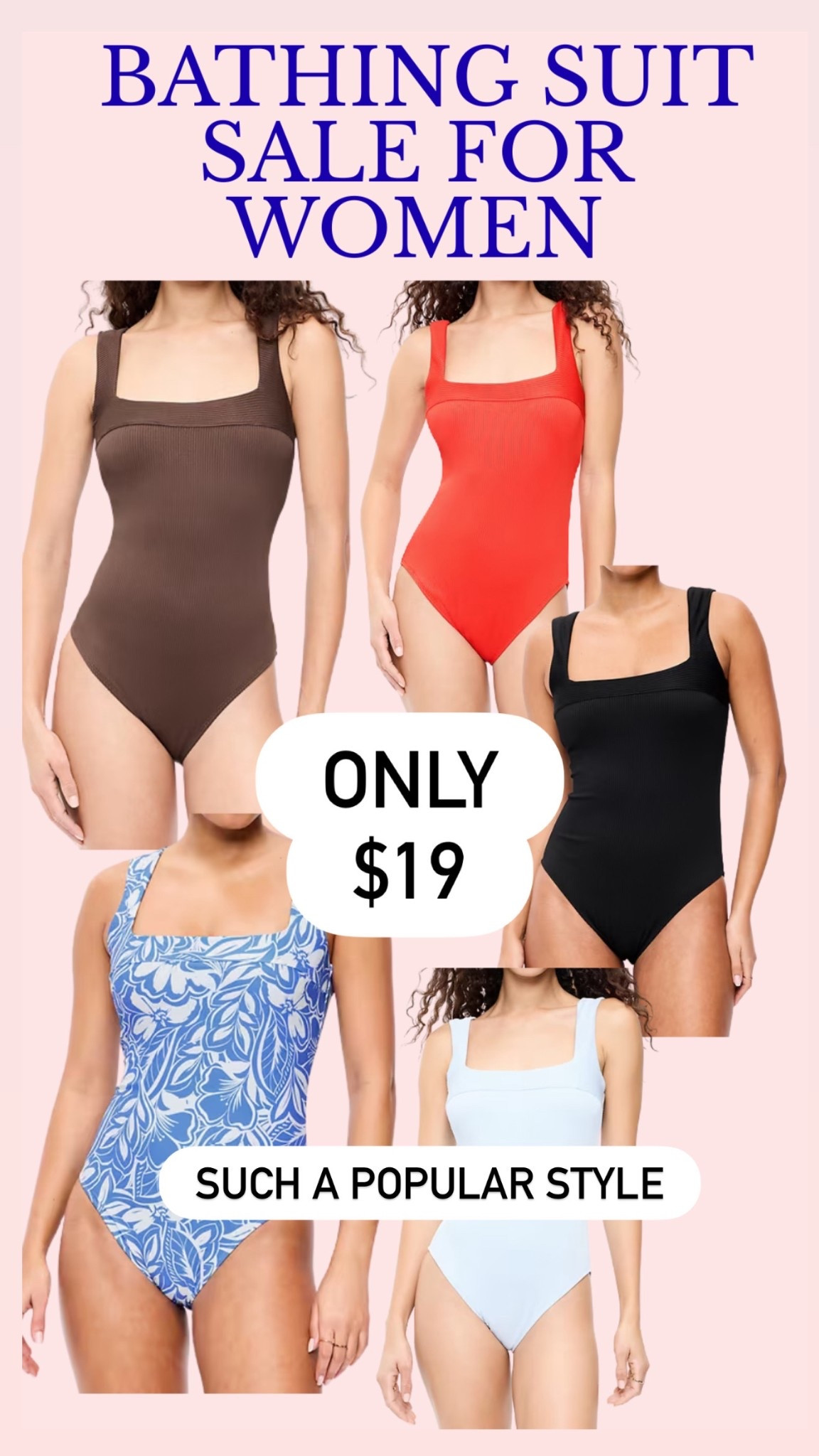 These bathing suits are on sale for $19 right now!

#LTKSwim #LTKSaleAlert