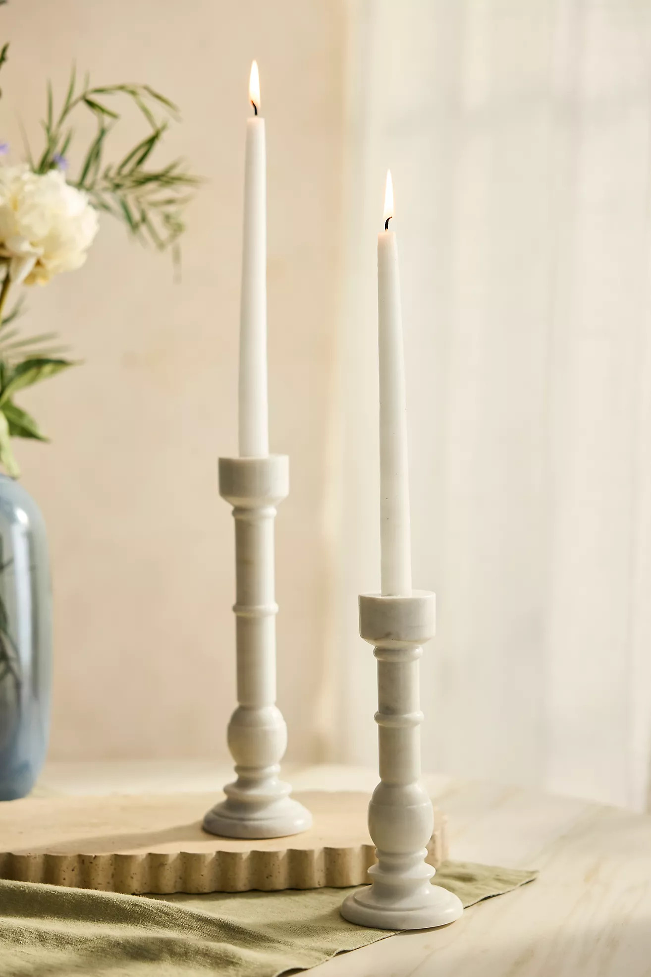 White Marble Taper Holder | Anthropologie (US)