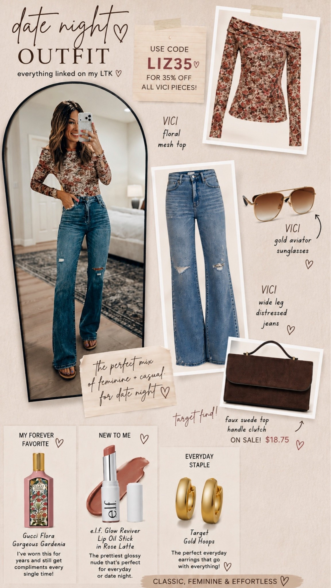 Date night outfit! I’m wearing a 24 in the jeans and an XS in the top, I’m 5”6 for reference!

#LTKgrwm #LTKootd #LTKdayinmylife