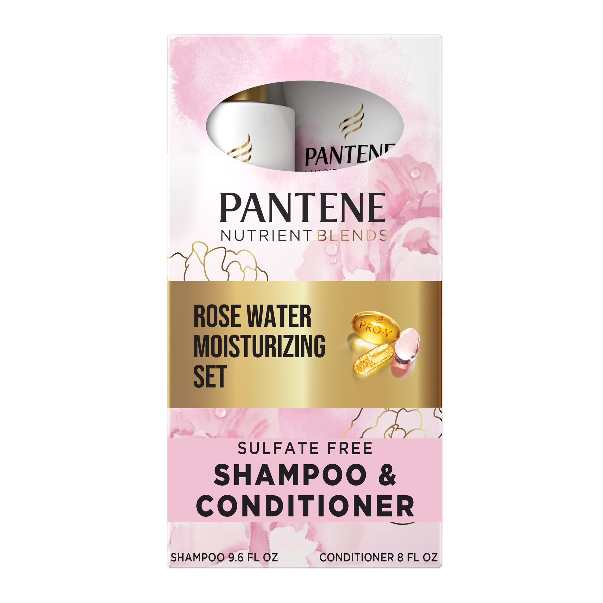 Pantene Nutrient Blends Rose Water Shampoo and Conditioner Set, 8-9.6 fl oz | Walmart (US)