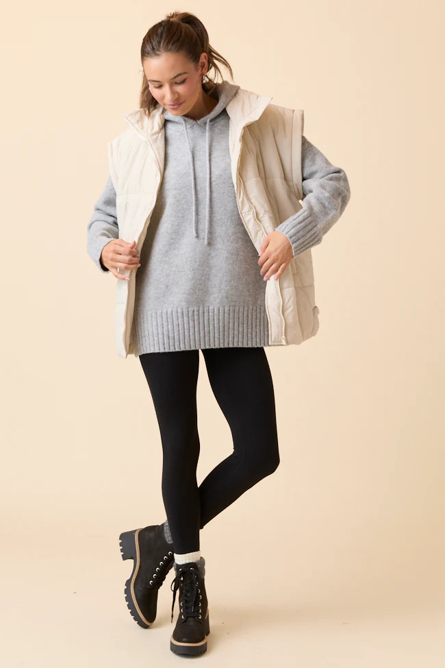 Etta Grey Hooded Sweater SALE | Pink Lily