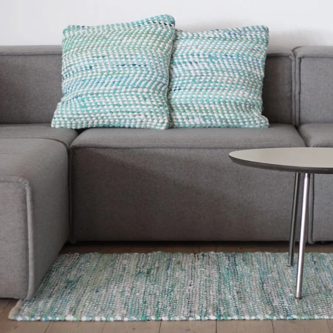 Spring Fresh Green Pillow, 50 X 50 Cm, Herringbone Cushion 20 X 20 In, Sustainable, Handwoven, Sc... | Etsy (US)