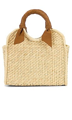 SENSI STUDIO X REVOLVE Midi Handbag in Natural & Sable from Revolve.com | Revolve Clothing (Global)