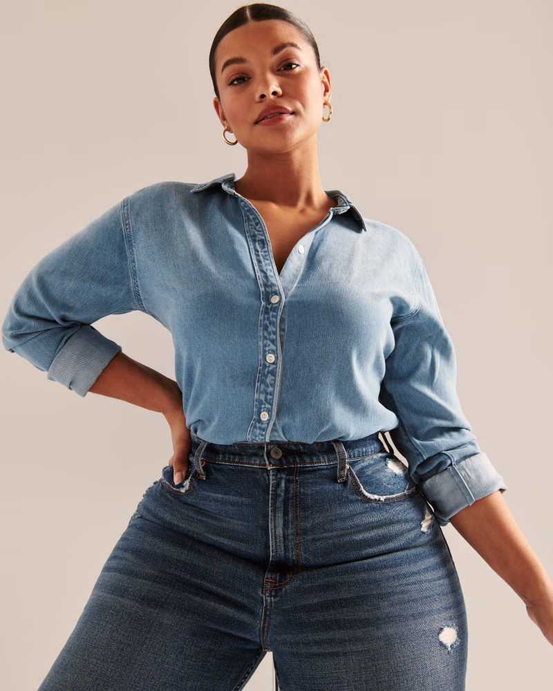 90s Boyfriend Chambray Shirt | Abercrombie & Fitch (US)