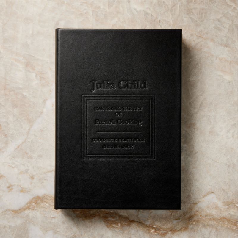 'Mastering the Art of French Cooking' by Julia Child, Black Leather Edition | CB2 | CB2