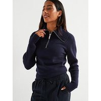 V By Very Half Zip Knitted Jumper - Navy | Very (UK)