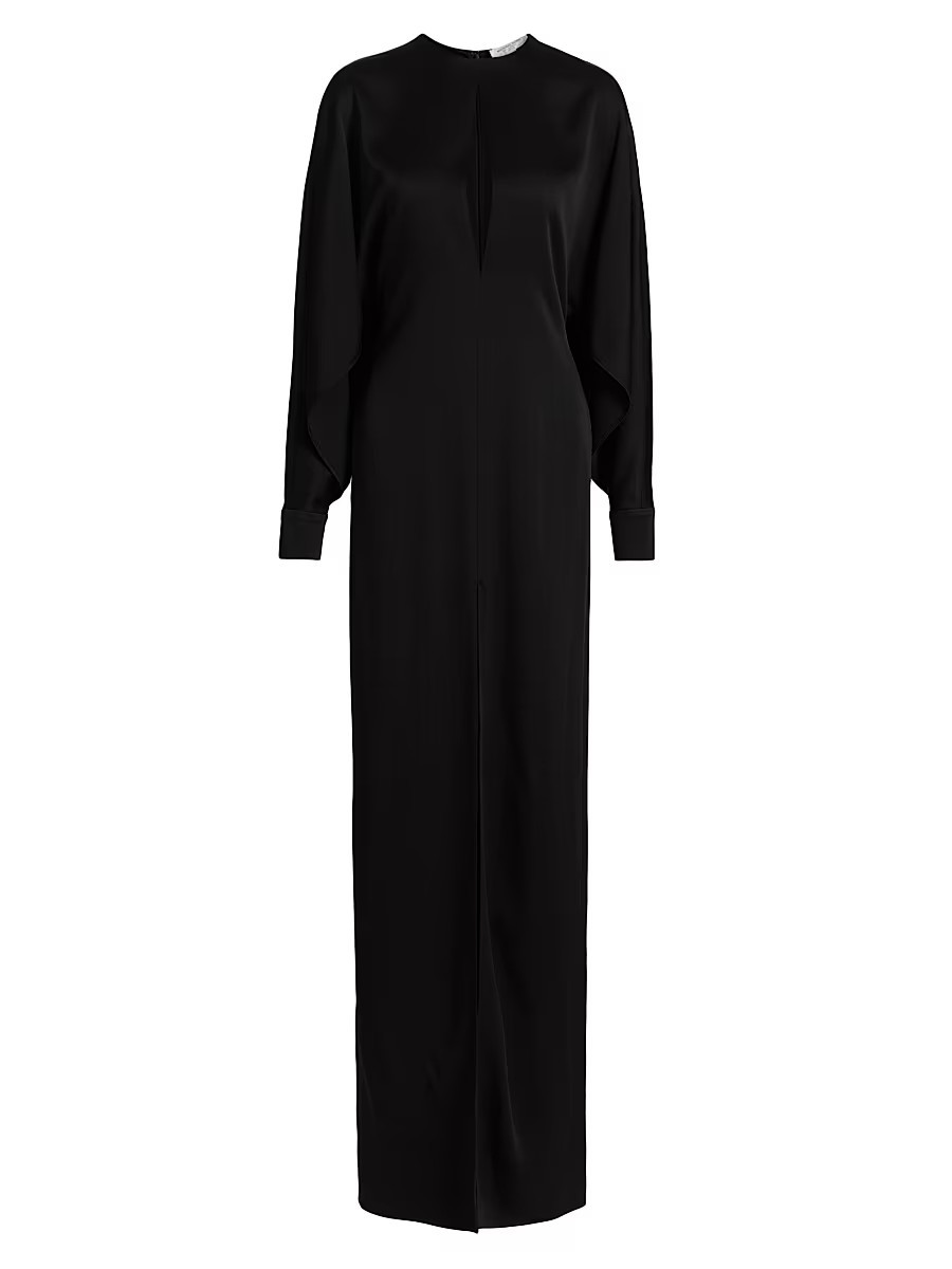 Women's Satin Keyhole Slit Gown - Black - Size 4 | Saks Fifth Avenue