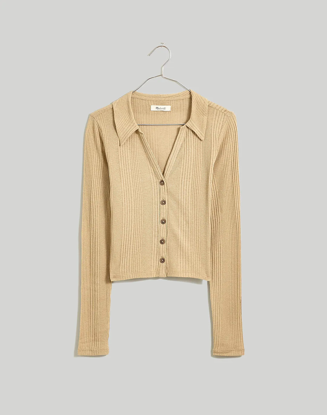 Variegated Rib V-Neck Polo Shirt | Madewell