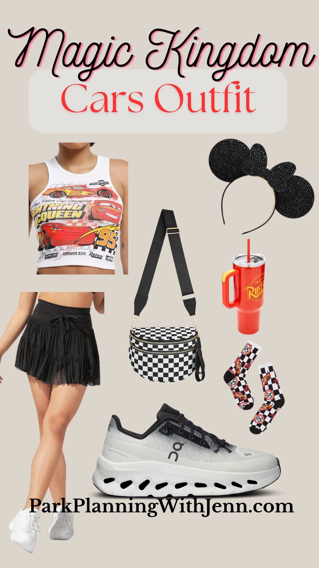 Women’s Disney Cars Lightning McQueen Outfit, mouse ears, pop flex skort, summer Disney outfit, theme park outfit, red Disney outfit, black Disney outfit, fun Disney outfit, radiator springs, cars, 

#LTKFamily #LTKActive #LTKTravel