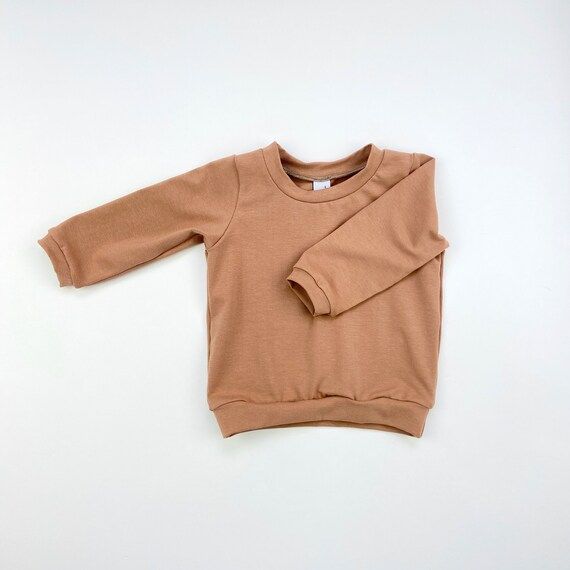 Cocoa Organic Long Sleeve Baby T-Shirt. Warm Powder Brown Baby Tee shirt. Organic Unisex Baby T-S... | Etsy (US)