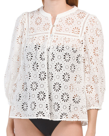 Eyelet Beach Cover-up Top | TJ Maxx