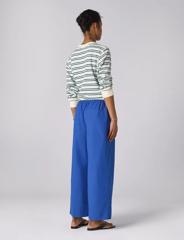 Sifnos Trousers: Fine Poplin, Cobalt Blue x Lucy Williams | With Nothing Underneath