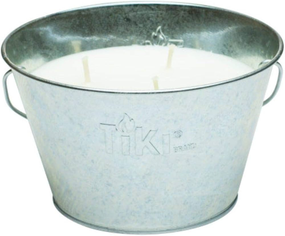 TIKI® Brand 28 Ounce Citronella Wax Candle Metal Triple Wick Bucket Silver, 1412112 | Amazon (US)
