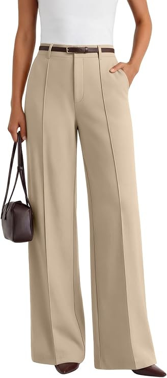 LILLUSORY High Waisted Front Seam Stretchy Dress Work Pants with Pockets | Amazon (US)