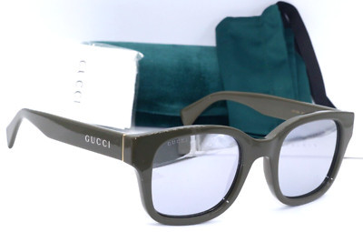 NEW GUCCI GG1139S 002 POLISHED OLIVE-GOLD/SILVER MIRROR LENSES SUNGLASSES 52-23 | eBay US