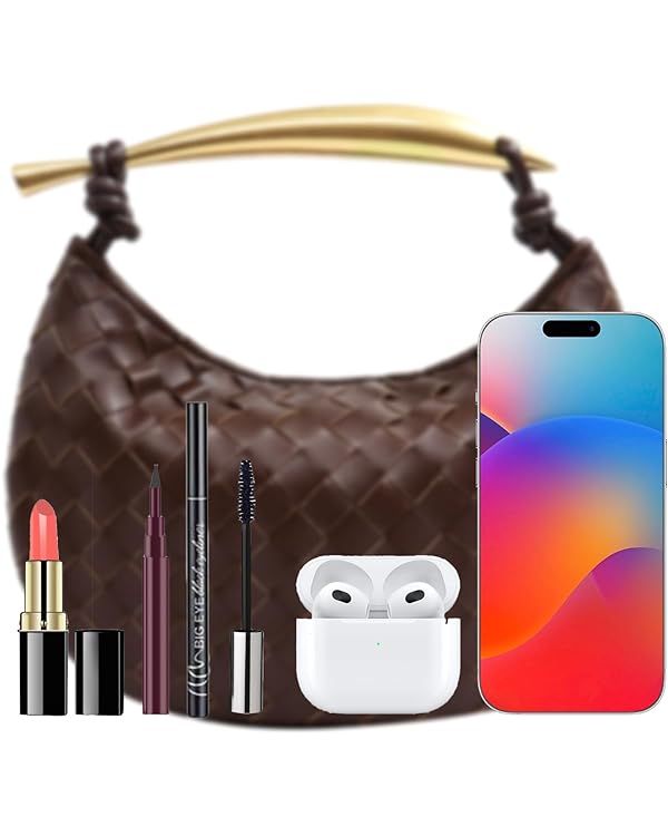 Woven Leather Dumpling Bag Dinner Handbag For Women Purse Hobo Bag Knotted Clutch Bag Luxury Bags | Amazon (US)