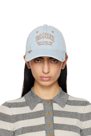 GANNI - Blue Denim Cap | SSENSE
