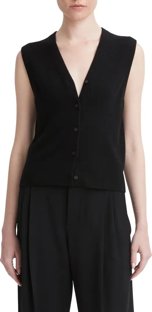 Shrunken Button Wool & Cashmere Blend Vest | Nordstrom