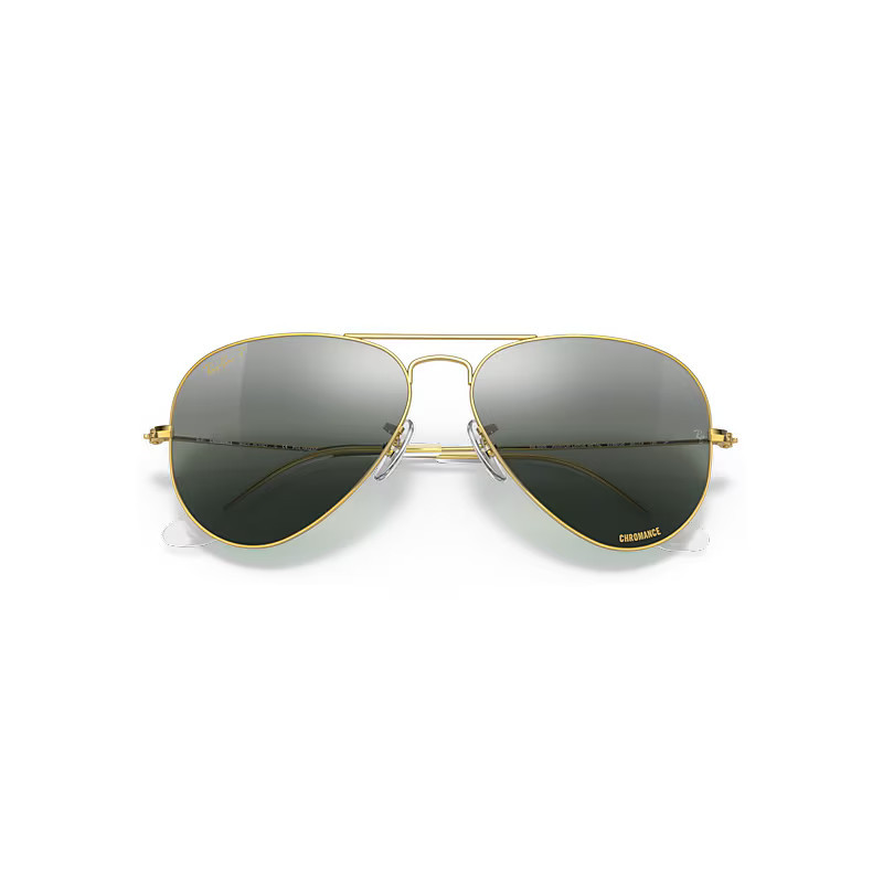 Ray-Ban Aviator Chromance Sunglasses Gold Frame Silver Lenses Polarized 55-14 | Ray-Ban (US)