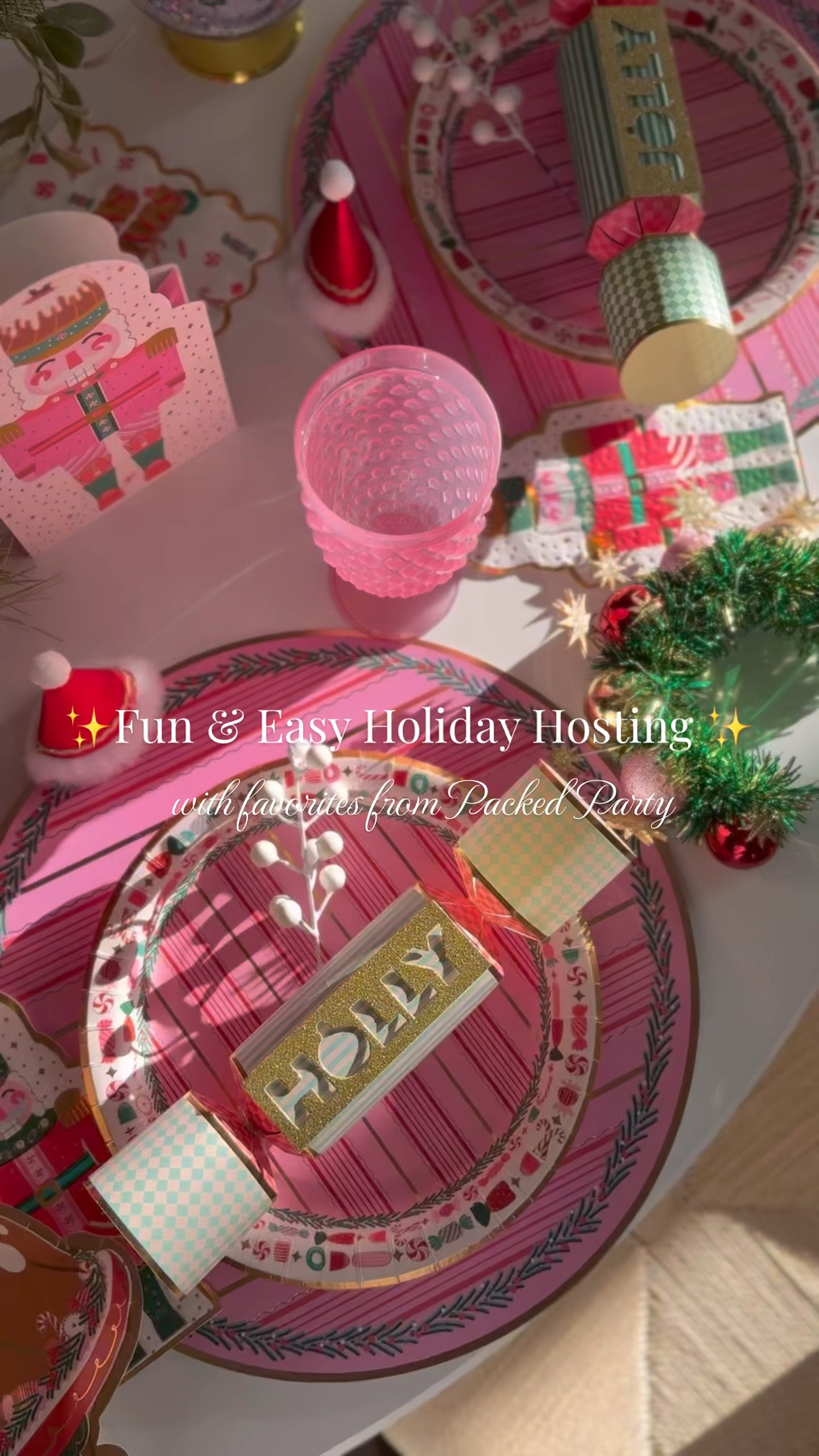 Holiday hosting just got a whole lot more fun ~ loving these new finds from @packedparty 🎉💖🎄Colorful, festive, and instantly make the table feel special. Linking everything in stories! #ltkholiday #holidayhosting #packedparty