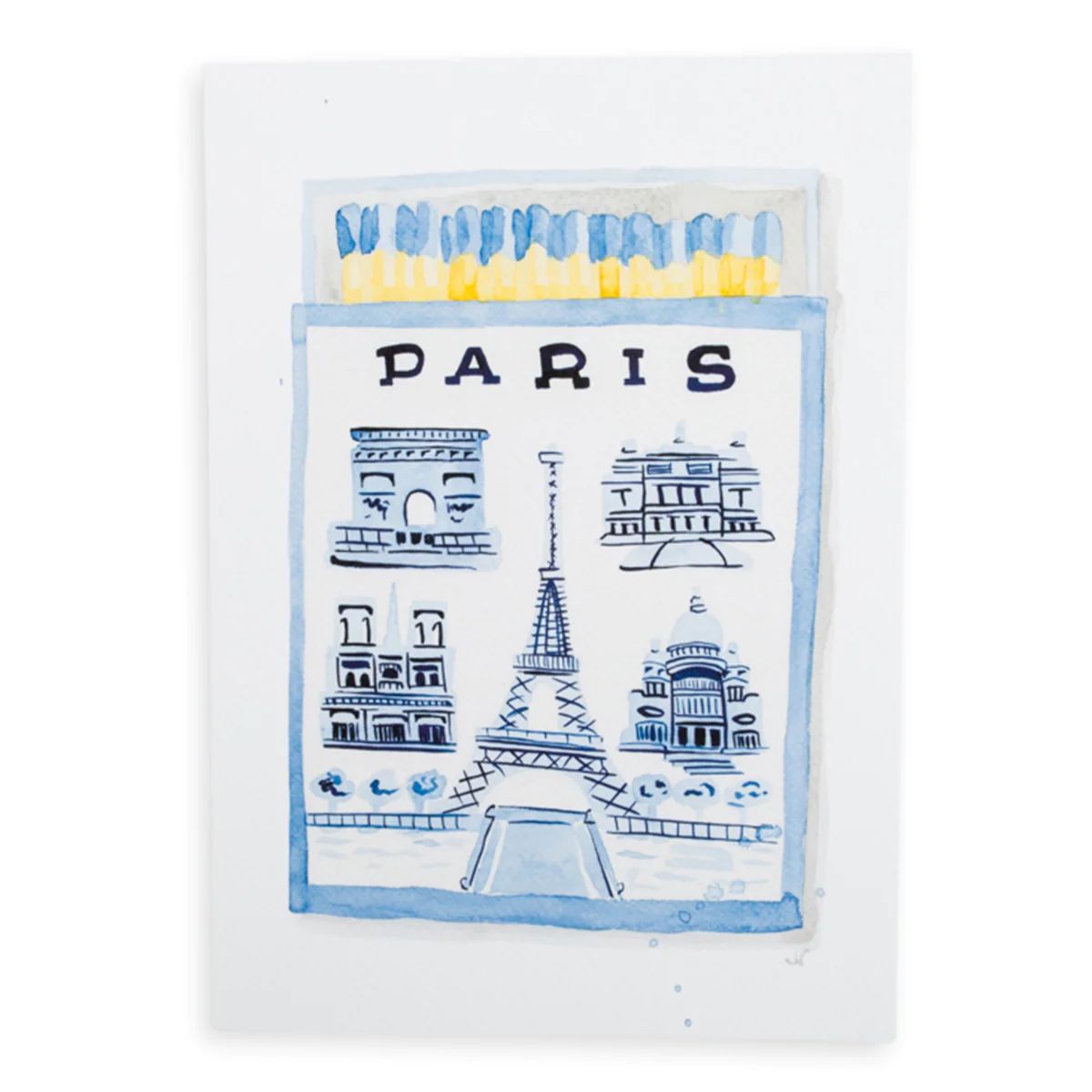 Paris Matchbook Watercolor Print | Furbish Studio