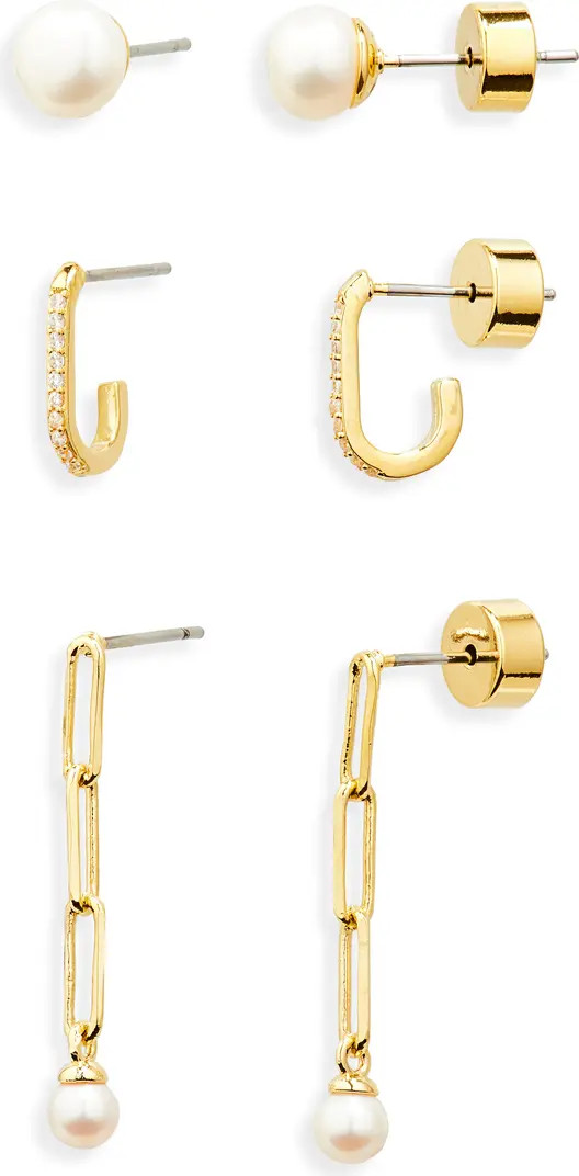 Nordstrom Set of 3 Demi Fine Cubic Zirconia & Pearl Earrings | Nordstrom | Nordstrom